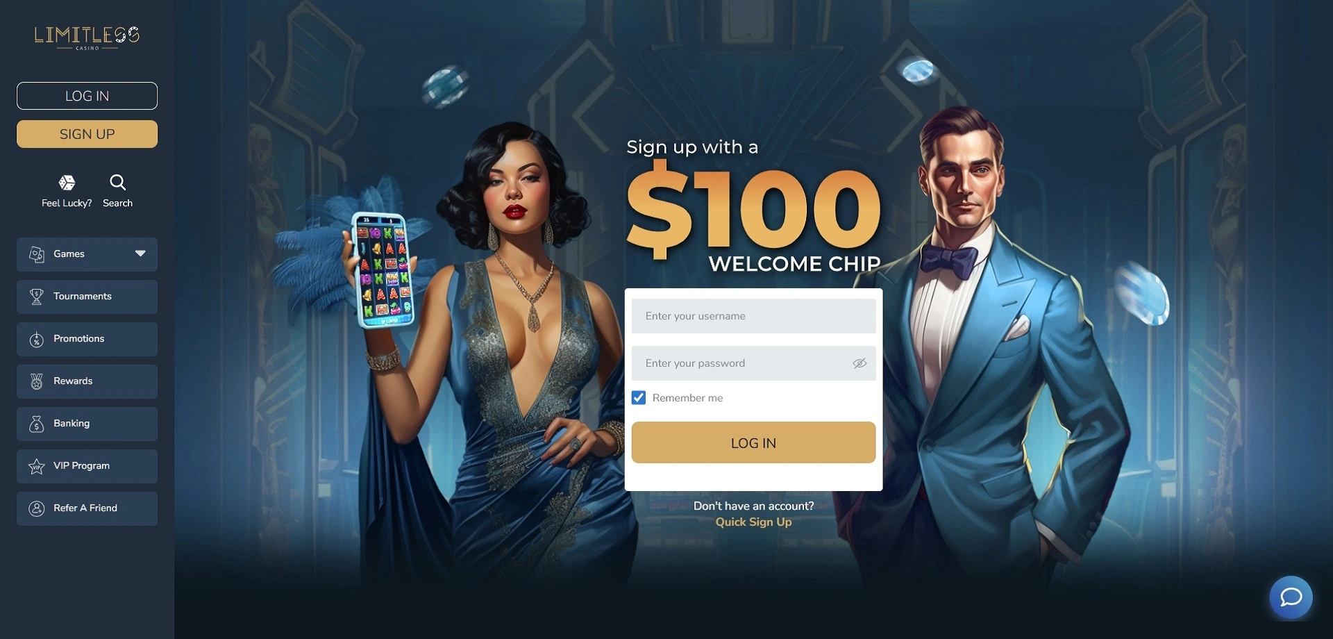 Limitless Casino Canada gaming environment with slot machines and live dealer